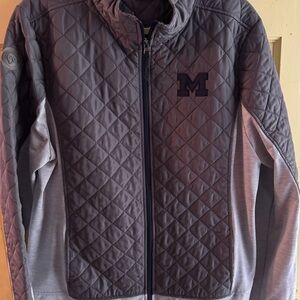 University of Michigan Colosseum Gray Quilted Jacket